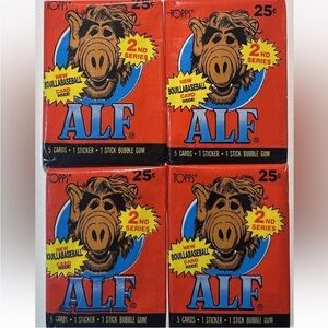 4 PACKS ALF 1987 Topps Trading Cards Wax Pack